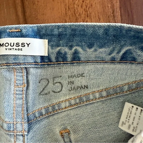 Moussy Vintage Distressed Straight Leg Jeans Sz 25 Light Rinse Howa Japanese - Picture 4 of 6